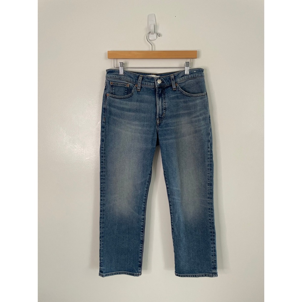 Madewell The Petite Jules Slim Straight Leg Jean 28 Petite Blue Denim NY555 - Picture 4 of 12